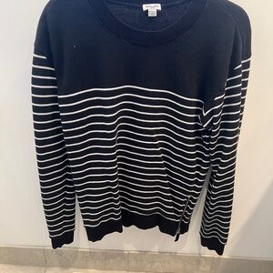 Splendid Black and White Sweatshirt Classic Crew Neck